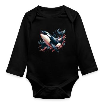 Orque Épaulard - Body Bébé bio manches longues - noir - Devant