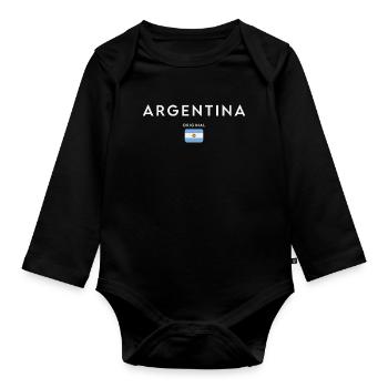 Flagge von Argentinien, Argentinischer Stolz - Baby Bio-Langarm-Body - Schwarz - Vorne