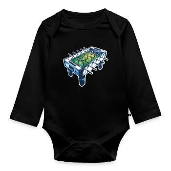 Tischkicker Tischfußball - Baby Bio-Langarm-Body - Schwarz - Vorne