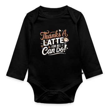 Le café rend tout meilleur – barista - Body Bébé bio manches longues - noir - Devant