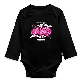 Streetwear Urban Graffiti - Organic Longsleeve Baby Bodysuit - black - Front