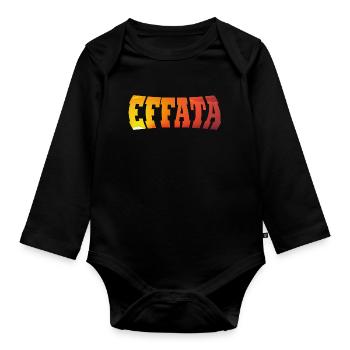 EFFATA - Organic Longsleeve Baby Bodysuit - black - Front