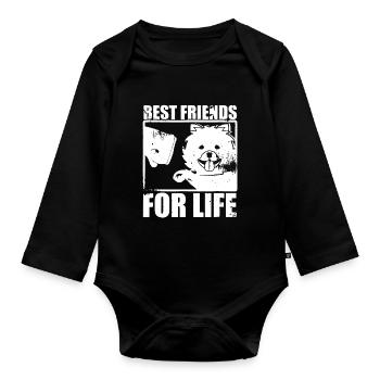 Yorkie Best Friends For Life - Organic Longsleeve Baby Bodysuit - black - Front