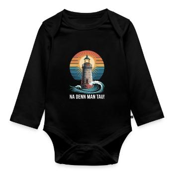Lighthouse Adventure Na denn Man Tau - Body Bébé bio manches longues - noir - Devant