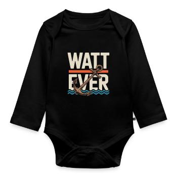 Watt Ever Anchor Humour maritime - Body Bébé bio manches longues - noir - Devant