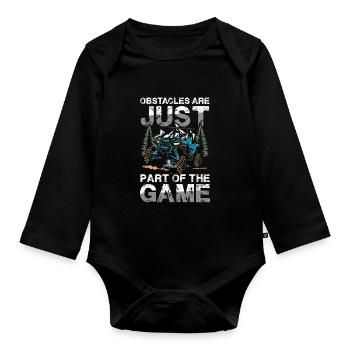 Hindernisse Sind Nur Ein Teil Des Spiels Abenteuer - Baby Bio-Langarm-Body - Schwarz - Vorne