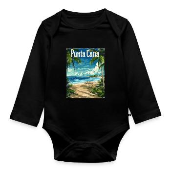 Punta Cana Tropical Paradise Beach idylle - Body Bébé bio manches longues - noir - Devant