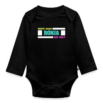 Mutter Ronja - Baby Bio-Langarm-Body - Schwarz - Vorne