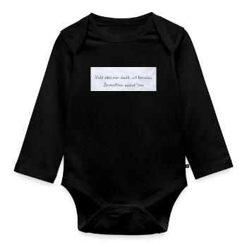 La conscience grandit en silence Citation - Body Bébé bio manches longues - noir - Devant