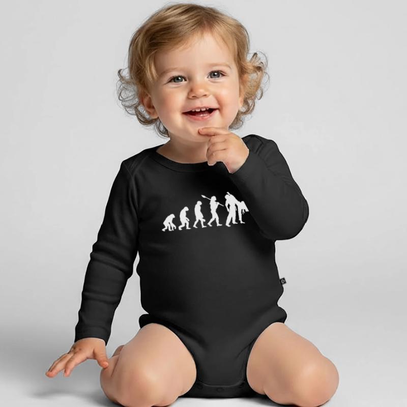 Judo Evolution Kampfkunst-Expertengeschenk Baby Bio-Langarm-Body