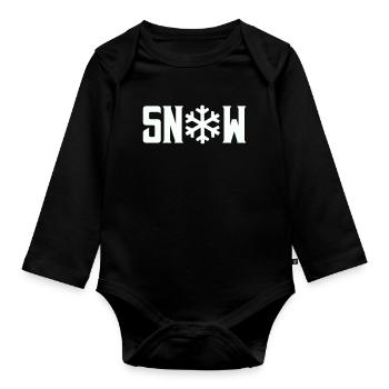 Snow - Organic Longsleeve Baby Bodysuit - black - Front