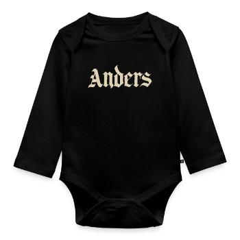 AndersGothic Schriftzug - Baby Bio-Langarm-Body - Schwarz - Vorne