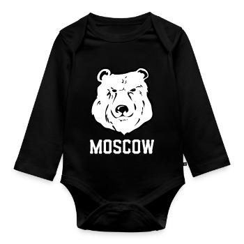 Moscow - Organic Longsleeve Baby Bodysuit - black - Front