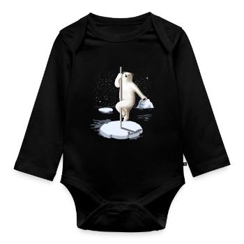 Danseur Pôle Nord drôle Polce Danse FitnessSHIRT - Body Bébé bio manches longues - noir - Devant