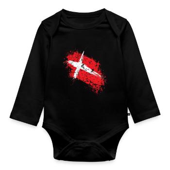 Denmark - Organic Longsleeve Baby Bodysuit - black - Front