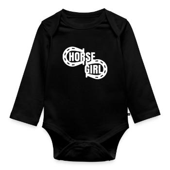 Rider Horse Horses Horse Lover Gift - Organic Longsleeve Baby Bodysuit - black - Front