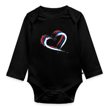 Drapeau de la Serbie - Body Bébé bio manches longues - noir - Devant