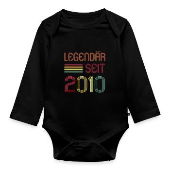 Legendär seit 2010 Geburtstag Kinder Geschenk - Baby Bio-Langarm-Body - Schwarz - Vorne