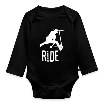 Ride Stunt Scooter Jungen Tretroller Roller Jungen - Baby Bio-Langarm-Body - Schwarz - Vorne