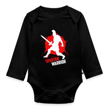 Spartan warrior this is the way - Body Bébé bio manches longues - noir - Devant