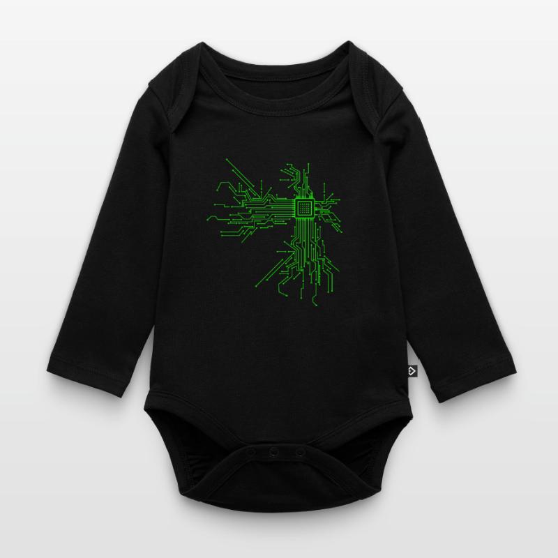 Cpu Computer Nerd Informatiker Programmierer" Baby Bio-Langarm-Body