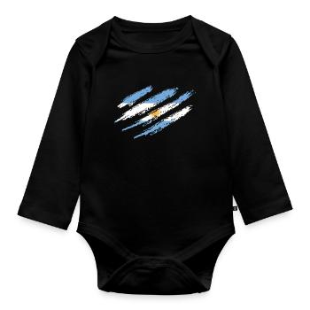 Argentina Flag South America Argentine Flag - Organic Longsleeve Baby Bodysuit - black - Front