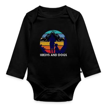 Wanderer Hunde Geschenk Wandern - Baby Bio-Langarm-Body - Schwarz - Vorne