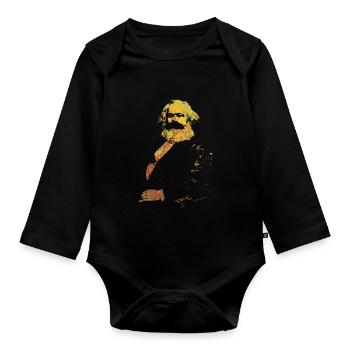 Karl Marx - Body Bébé bio manches longues - noir - Devant