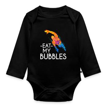 Natation natation - Body Bébé bio manches longues - noir - Devant