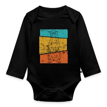 Martre animal cadeau loutre loutre - Body Bébé bio manches longues - noir - Devant