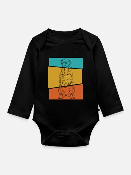 Otter - Baby Bio-Langarm-Body - Schwarz
