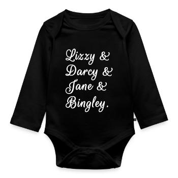 Stolz und Vorurteile Paare II - Baby Bio-Langarm-Body - Schwarz - Vorne