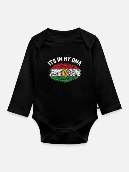 Kurdistan - Baby Bio-Langarm-Body - Schwarz