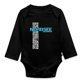 North Sea Holiday North Holiday Ready Gift Idea - Organic Longsleeve Baby Bodysuit - black - Front