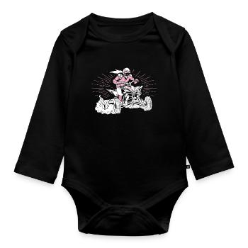 Quad - Baby Bio-Langarm-Body - Schwarz - Vorne