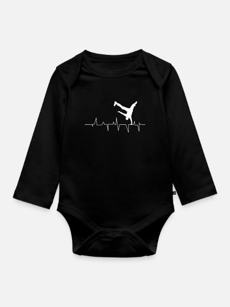 Hip Hop - Baby Bio-Langarm-Body - Schwarz
