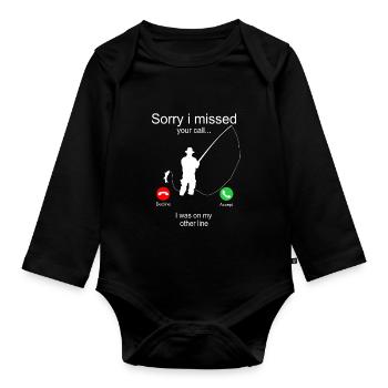 Désolé J’ai été maléfié Je quoi Sur My Other Line Fishing - Body Bébé bio manches longues - noir - Devant