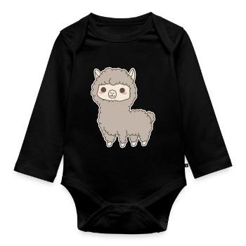 Alpaka - Baby Bio-Langarm-Body - Schwarz - Vorne