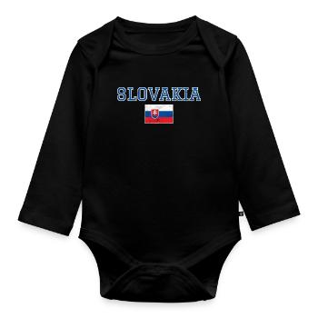 Slowakei - Baby Bio-Langarm-Body - Schwarz - Vorne