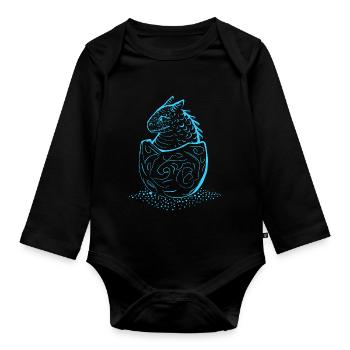 Bébé Dragon - Body Bébé bio manches longues - noir - Devant