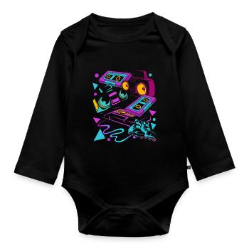 Cassette - Body Bébé bio manches longues - noir - Devant