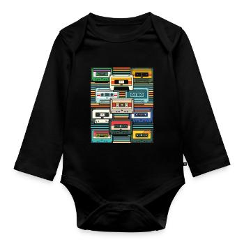 Eighties Retro 80s Cassette - Body Bébé bio manches longues - noir - Devant