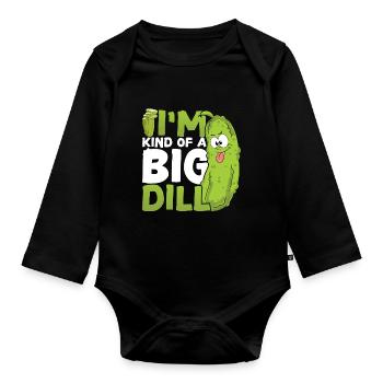 Gewürzgurke Salatgurke Gemüse Lustige Gurke - Baby Bio-Langarm-Body - Schwarz - Vorne