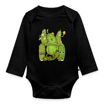 Gurke - Baby Bio-Langarm-Body - Schwarz - Vorne