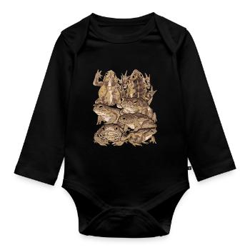 Animal Lovers Gift Frogs Amphibians Toad - Organic Longsleeve Baby Bodysuit - black - Front