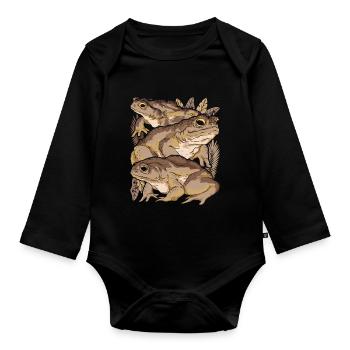 Amphibians Nature Animal Motif Gift Frog Toad - Organic Longsleeve Baby Bodysuit - black - Front