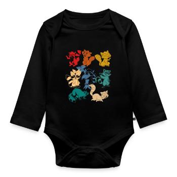 Raton laveur - Body Bébé bio manches longues - noir - Devant