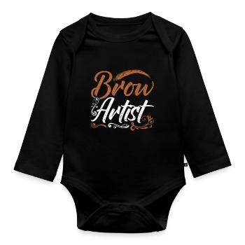 Make Up Artist Geschenk Beauty Brow Artist - Baby Bio-Langarm-Body - Schwarz - Vorne