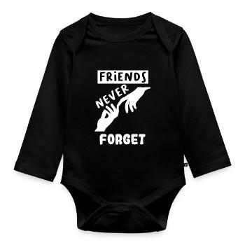 international day of friendship - Organic Longsleeve Baby Bodysuit - black - Front