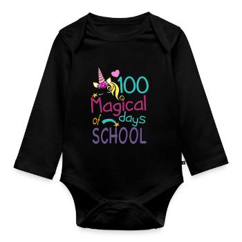 100 Magical Days - Baby Bio-Langarm-Body - Schwarz - Vorne